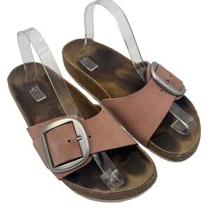 Birkenstock Sandals Madrid Oiled Leather Big Buckle Women's Size 40 Pink